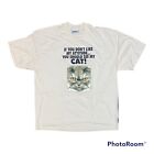 Vintage Lee Heavyweight Funny Cat Quote T shirt Sz 2XL Beige Tee 90s USA
