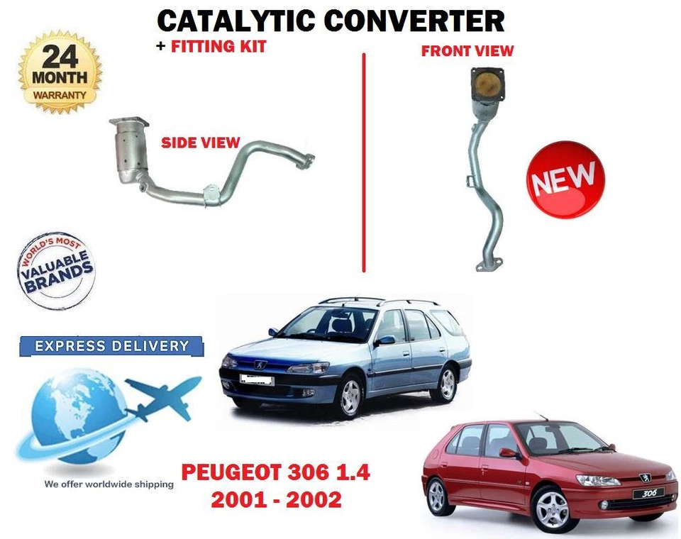 CONVERTIDOR CATALÍTICO CAT PARA PEUGEOT 306 1.4 Y FINCA 75 CV 2001-2002 con KIT Foto 1 de 1