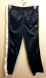Puma Boy's Size M Sport Lifestyle Black / White Athletic Pants Logo Polyester - Picture 1 of 6