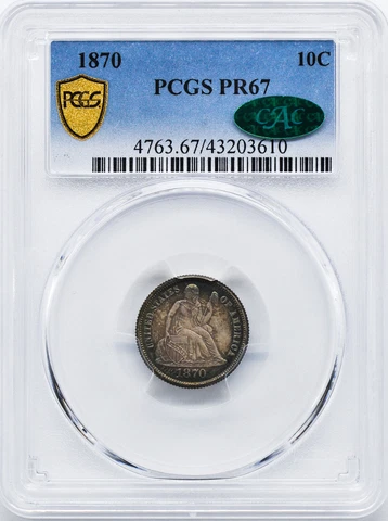 1870 LIBERTY SEATED 10C PCGS PR 67 Cover
