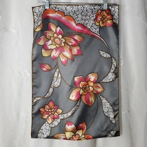 Bufanda Sillook Vintage Lady Heritage Gris con Flores Naranja Rectangular - Imagen 1 de 5