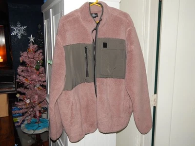 全新 带标签 Volcom Storm Stone 拉链夹克 带口袋 Dusty Rose 灰色外套 XXL — 第 1/4 张图片