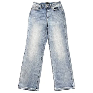 Judy Blue Denim Jeans Women's Size 11/30 Straight Leg Distressed Medium Wash - Picture 1 of 8