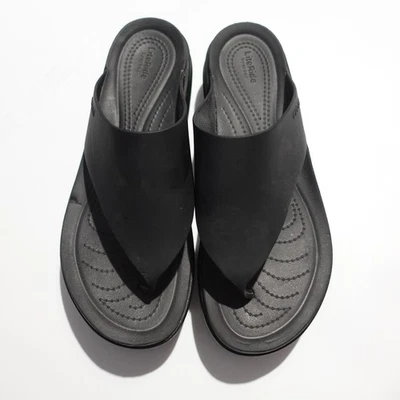 CROCS BROOKLYN CUNHA BAIXA Tamanho Feminino 10 Preto LiteRide Casual Conforto - Imagem 1 de 4