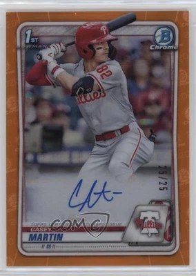 2020 Bowman Draft Chrome Picks Orange Refractor /25 Casey Martin #CDA-CM Auto - Image 1 of 2