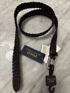 Neu Polo Ralph Lauren Ryder Cup dunkelbraun 30 mm Westend geflochtener Ledergürtel .W32" - Bild 1 von 11