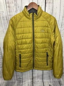 LL Bean Mens Jacket Yellow Small Primaloft Full Zip Casual Outdoor - Picture 1 of 13