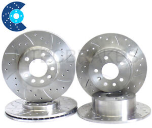 Saab 9-5 Aero 2.3t 99-01 Front Rear Drilled Grooved Brake Discs
