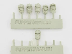 PUPPETSWAR FANTASY ORC HEADS X 6. GREEN 1646 - Picture 1 of 1
