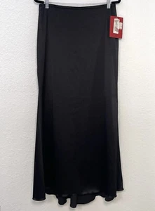 JS COLLECTIONS Womens SIZE 12 Black Satin Maxi Formal Mermaid SKIRT $89 NWT NEW - Picture 1 of 7