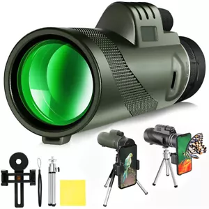 80x100 High Powered Adults Monocular Telescope Travel Camping Hiking Tripod Clip - Picture 1 of 19