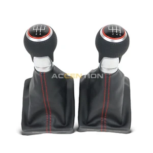 5S / 6S Gear Shift Knob Gaiter Leather Boot For Audi A6 C6 2004-2012 - Picture 1 of 16