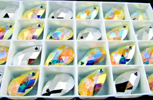 Swarovski Crystal Beads 6106 CRYSTAL AB CAL Faceted PENDANTS 28mm (1) - Picture 1 of 2