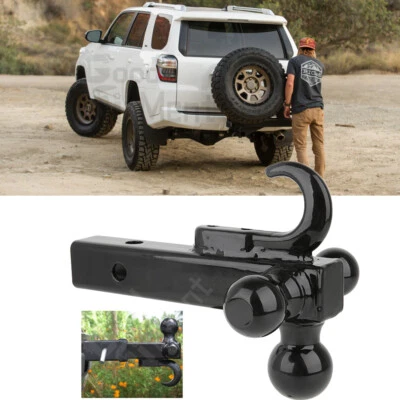 Enganche receptor remolque 3 triple bola montaje con gancho negro para Toyota 4runner 2"" Foto 1 de 4