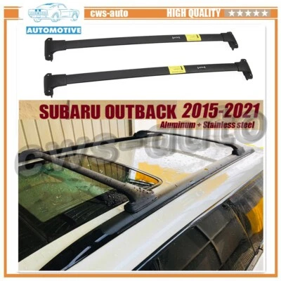 2PCS Aluminum Cross Bar Fits for Subaru Outback 2015-2021 Cagro Roof Rack Black - Image 1 of 4