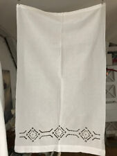 Antiker Vorhang / Gardine ( Bistro ) mit Stickerei Weißwäsche
