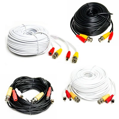 Kombikabel Überwachungskamera BNC Kabel Video Audio Strom weiß schwarz Cinch - Bild 1 von 4
