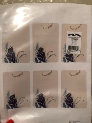 *NIP* Stickers for Playing Cards - Wedding Favors - Peacocks - FREE SHIPPING - Image 1 of 3