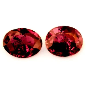 Certified 0.89ct Natural Untreated Red Color Ruby Madagascar Oval Matching Pair - Picture 1 of 6