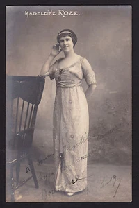 Foto real actriz Madeleine Roze teatro Francia c1910 postal - Imagen 1 de 2