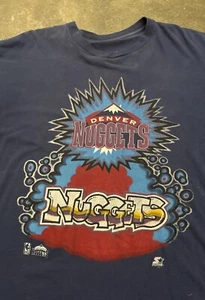 Vintage 90s Denver Nuggets Starter Grafitti Basketball Tee, Measures 25x30, Xl - Picture 1 of 3