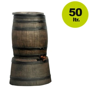 YERD Wasser Tank Regen Tonne Set Wein Fass 50 Liter incl. Untergestell Sockel - Bild 1 von 11