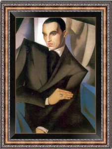 Reproducción al óleo hecha a mano de Tamara de Lempicka hombres sobre lienzo - Imagen 1 de 2