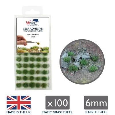 WWS 6mm Herbst Statische Grasbüschel x 100 - Modellbau Modellbahn Landschaftsbau - Bild 1 von 4