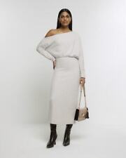 River Island Womens Cream Cotton Slip Dress Size 18
