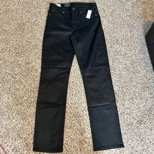 GAP Vintage Slim Mid Rise Black Jeans Classic Straight Leg Denim Size 6/28 Shiny - Picture 1 of 8