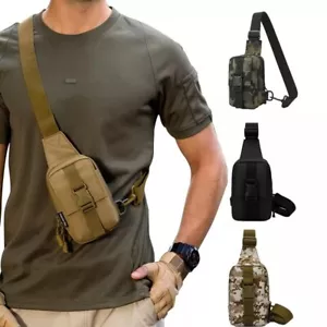 Mochila de hombre táctica Sling Bag pecho hombro Fanny Pack Cross Body Bag - Imagen 1 de 14