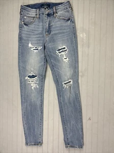 Aero Size 6 Womens Jeans Curvy Jegging  Mid Rise Skinny Distress Light Wash - Picture 1 of 4