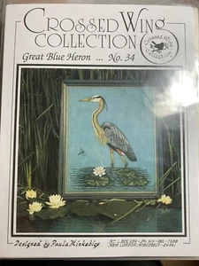 Crossed Wing Collection - No.34 Great Blue Heron - Cross Stitch Chart - Picture 1 of 1