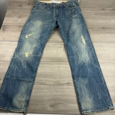 Jeans Y2K Akoo Azul Denim Envejecido Hip Hop Punk LEER Foto 1 de 4