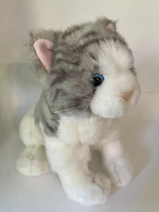 Ganz Tabby gray & white cat 1996 clean soft cute blue eyes 10 in - Picture 1 of 7