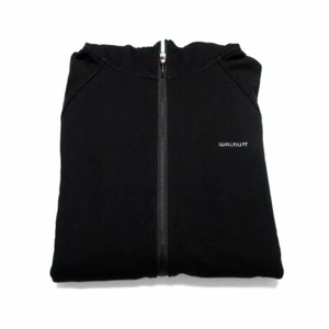 WALNUTT Men's Authentic Hooded Black Sweatshirt, Signature Sleeve Logo - Picture 1 of 9