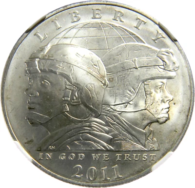 2011 S US Army $1 Silver Dollar NGC MS 69  Toning (19-9) - Image 1 of 4