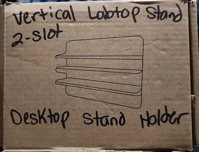 BEQU 2 Slots Vertical Laptop Stand/Holder, Heavy Duty Aluminum (Silver) - Image 1 of 4