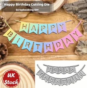 Happy Birthday Card Making Stamp Die Craft DIY Metal Cutting Die Scrapbooking - Picture 1 of 3