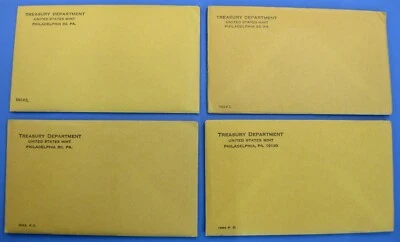 1961 thru 1964 Run of 4 Government Issued Proof Sets Unopened US Mint Envelopes - Image 1 of 2