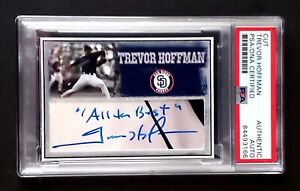TREVOR HOFFMAN PADRES MLB HOF Signed Custom Cut Card PSA/DNA Auto w/Inscription!