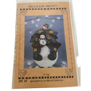 Homespun At Heart Designs Craft Pattern Frolickin Frosty Snowman Winter 9 inch - Picture 1 of 7