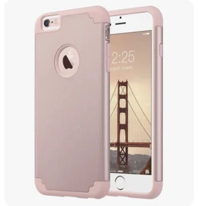 Custodia ULAK iPhone 6 Plus iPhone 6S Plus, sottile doppio strato silicone morbido rosa - Foto 1 di 1