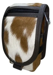 Showman Tan & White Hair-On Cowhide Cell Phone/Accessory Case - Picture 1 of 1