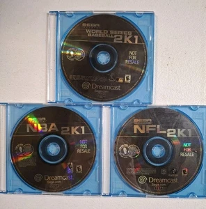NFL 2K1 Baseball World Series NBA SEGA Dreamcast 2000 Not For Resale Lot 3 Works - Bild 1 von 6