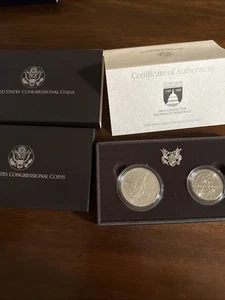 1989 D U.S. CONGRESSIONAL 2 Coin UNC SILVER Dollar/Clad Half Dollar BU Set OGP - Picture 1 of 3