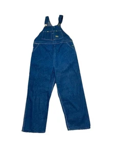 Vintage Oshkosh BGosh Bib Overalls Adult 44X30 USA Union Made Vestback Denim - Picture 1 of 13