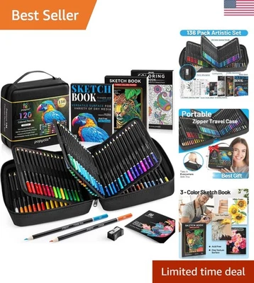 Complete 136-Piece Oil-Based Colored Pencil Set - Great Gift for Art Lovers - Image 1 of 4