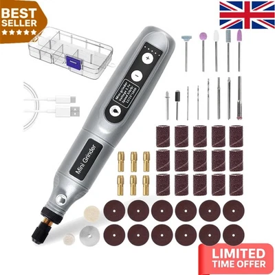 Cordless Mini Rotary Tool Kit - USB Rechargeable with 50 Accessories and Light - Image 1 of 4