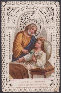 Tarjeta Santa Antiguo Canivet San José Santino Imagen Pieuses Estampa - Imagen 1 de 1
